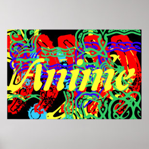 Póster a palavra Anime com um splash of Color