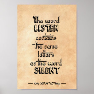 Poster A palavra ESCUTA contem as mesmas letras que