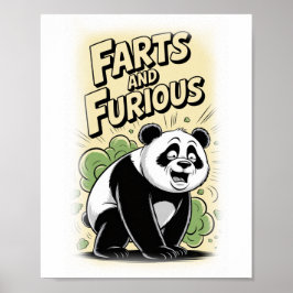 Poster A Panda makes a Fart on a White