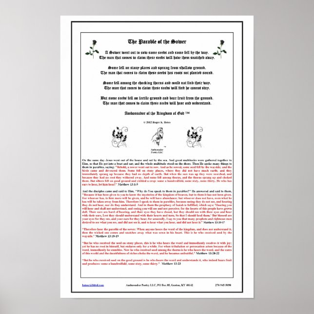 Poster A Parábola da Sower (Frente)