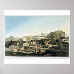 Póster A parte dianteira ocidental do Partenon, chapeia