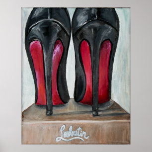 Póster A parte inferior vermelha de Louboutin coloca