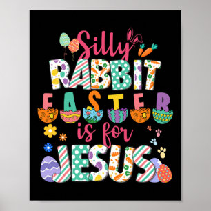 Poster A Páscoa Do Coelho bobo É Para Jesus, Fé Cristã
