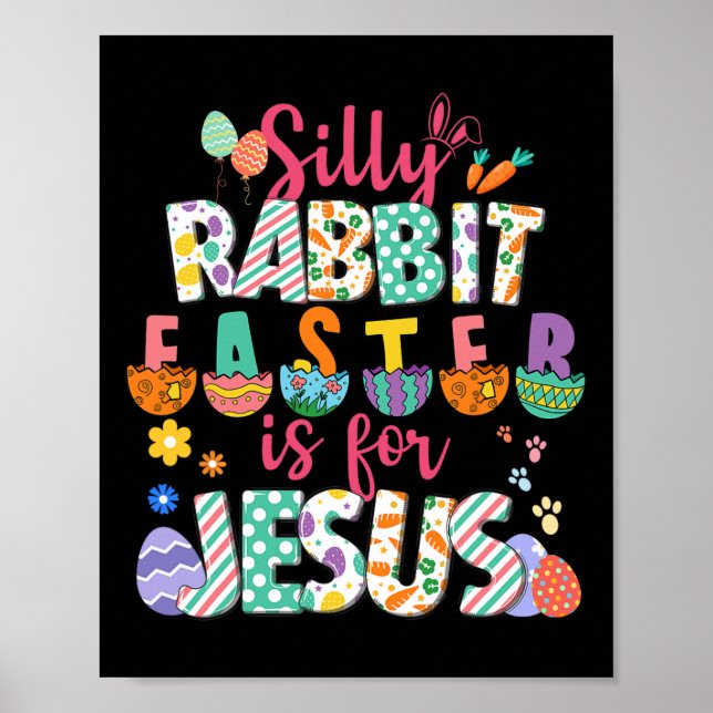 Poster A Páscoa Do Coelho bobo É Para Jesus, Fé Cristã (Frente)