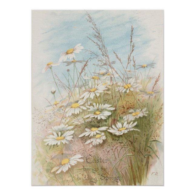 Póster "A Páscoa Traz a Primavera Florescente"  (Frente)