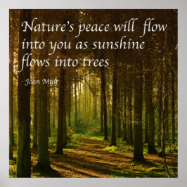 Poster 'A paz da natureza fluirá para você' citação de J 