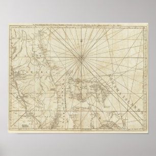 Póster A península e o golfo de Florida