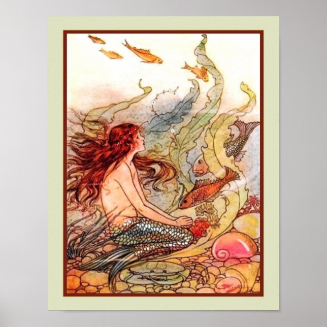 Poster "A Pequena Sereia", 1920 por Eleanor Abbott (Frente)