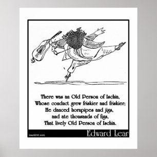 Póster A pessoa idosa de Edward Lear da quintilha jocosa