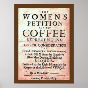Póster A petição das mulheres do vintage 1674 contra o