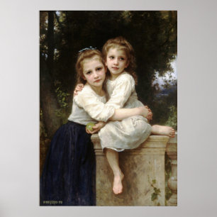 Póster A pintura clássica de Bouguereau - dois Irmã