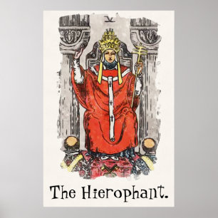 Poster A pintura de cartão de tarô da Arcana Major Hieróf