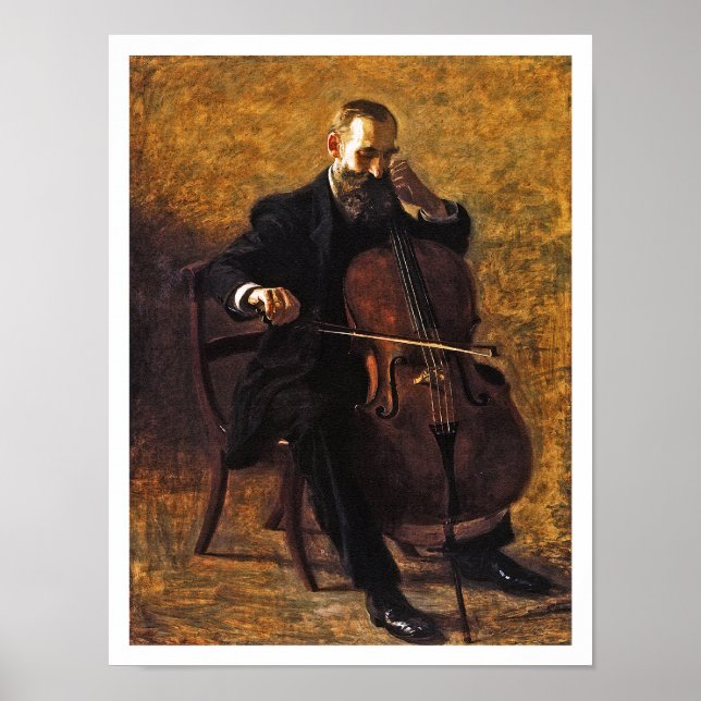 Póster A Pintura De Thomas Eakins: O Jogador Cello (Frente)