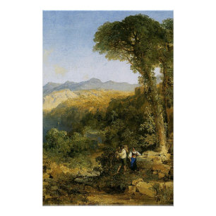 Póster A pintura de Thomas Moran, Costa Amalfi,