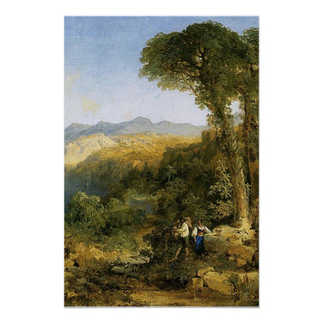 Póster A pintura de Thomas Moran, Costa Amalfi, (Frente)