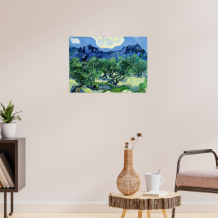 Poster A pintura de Van Gogh, Oliveiras com Alpilles