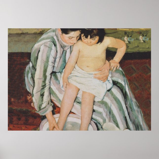Poster A Pintura do Banho de Mary Cassatt Child (Frente)