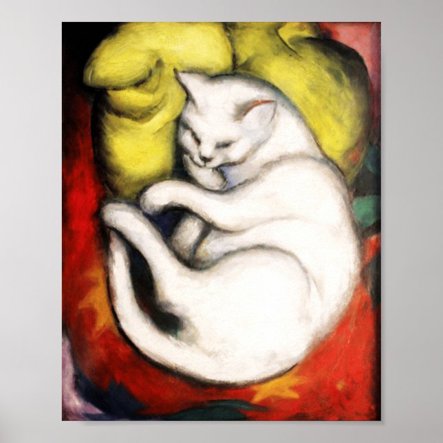 Poster A pintura do Gato Branco de Franz Marc (Frente)