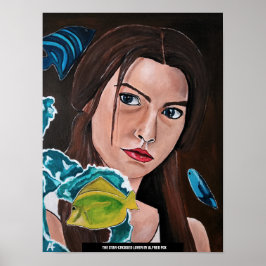 Poster A pintura do trevo cruzado por estrelas feita por