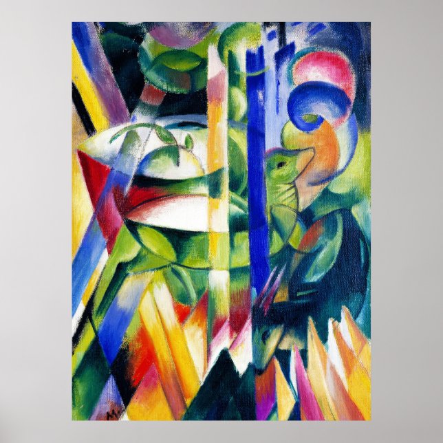 Poster A pintura Os Pequenos Bodes de Franz Marc (Frente)