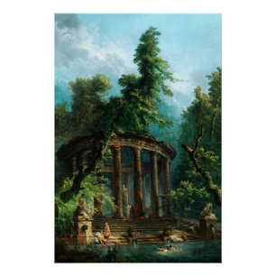 Póster A Piscina Bathing de Hubert Robert