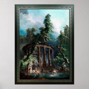 Poster A Piscina de banho de Hubert Robert segundo Editio