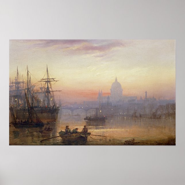 Póster A Piscina de Londres no Sundown, 1876 (Frente)