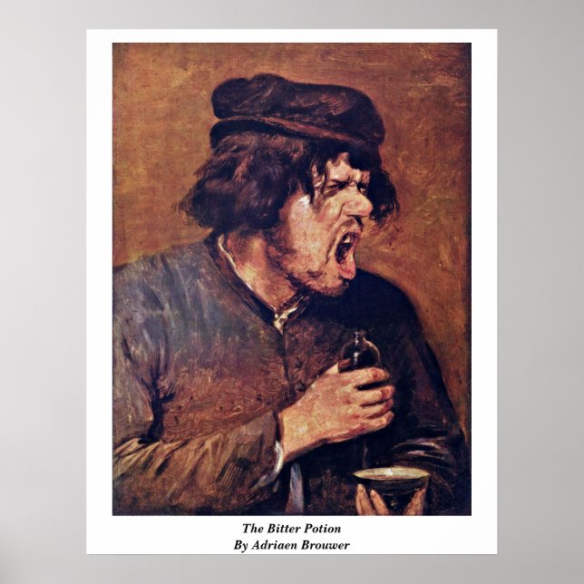 Poster A Poção Amarga De Adriaen Brouwer (Frente)