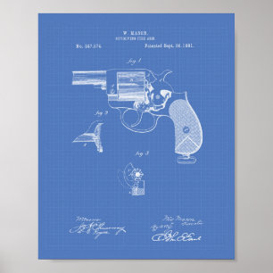 Póster A polícia atira em uma arte de 1881 patentes -