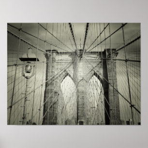Póster A ponte de Brooklyn em preto e branco, pequeno