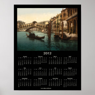 Poster A ponte de Rialto, Veneza, Italia, calendário 201