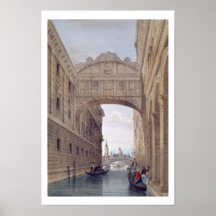 Póster A ponte de Sighs, Veneza, gravada por Lefevre (