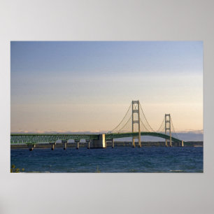 Póster A ponte Mackinac que abrange o estreito de 3