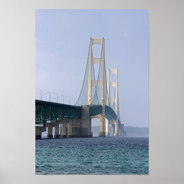 Poster A ponte Mackinac que atravessa o estreito de (Frente)