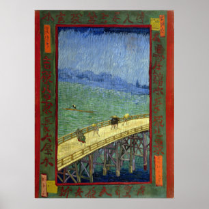 Póster A ponte na chuva (após Hiroshige) Van Gogh