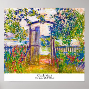 Póster A porta de jardim em Vetheuil Claude Monet