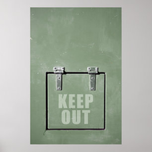 Poster A porta verde do metal, mantem-se para fora