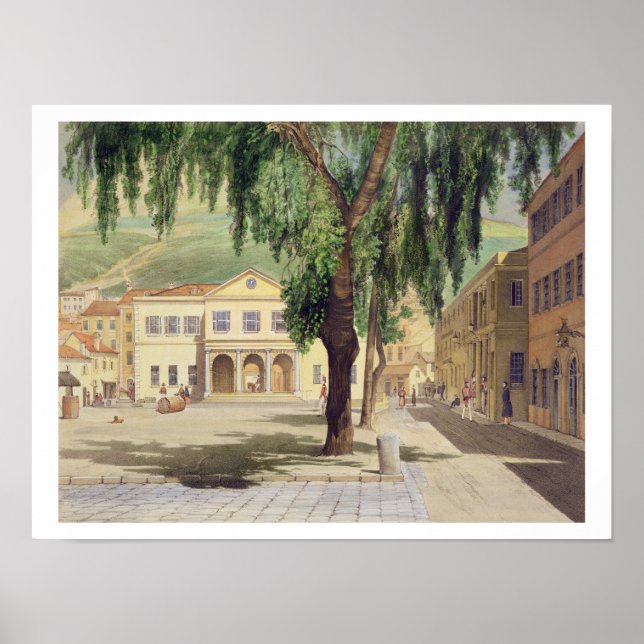 Póster A praça comercial, a Biblioteca Comercial e a (Frente)