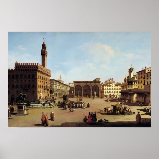 Póster A Praça da Senhoria em Florença (Frente)
