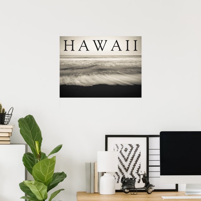 Poster A Praia da Grande Ilha do Havaí (Escritório em casa)