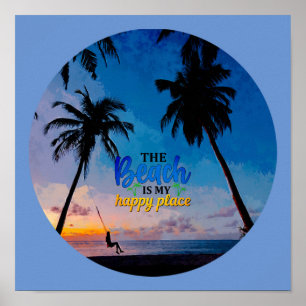 Poster A Praia É Meu Lugar Feliz