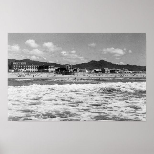 Póster A praia no litoral, Oregon Fotografia (Frente)