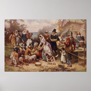 Poster A primeira acção de graças 1621% pipe% c.1932