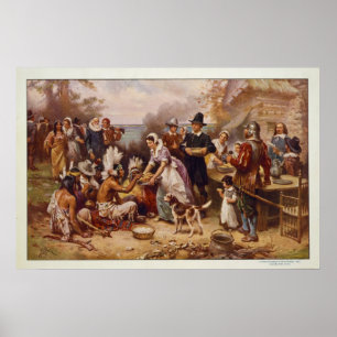Poster A primeira acção de graças por Jean Leon Gerome