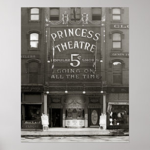 Poster A princesa Teatro, 1910. Foto do vintage