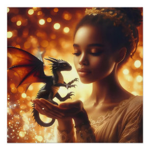 Póster a princess and her baby dragon