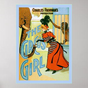Poster A propaganda do teatro do vintage do ~ da menina