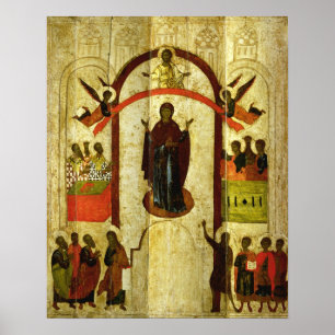 Poster A proteção do ícone do russo de Theotokos