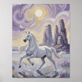 Poster A purple horse in a violet desert.