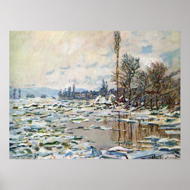 Poster A Quebra do Gelo por Claude Monet (Frente)